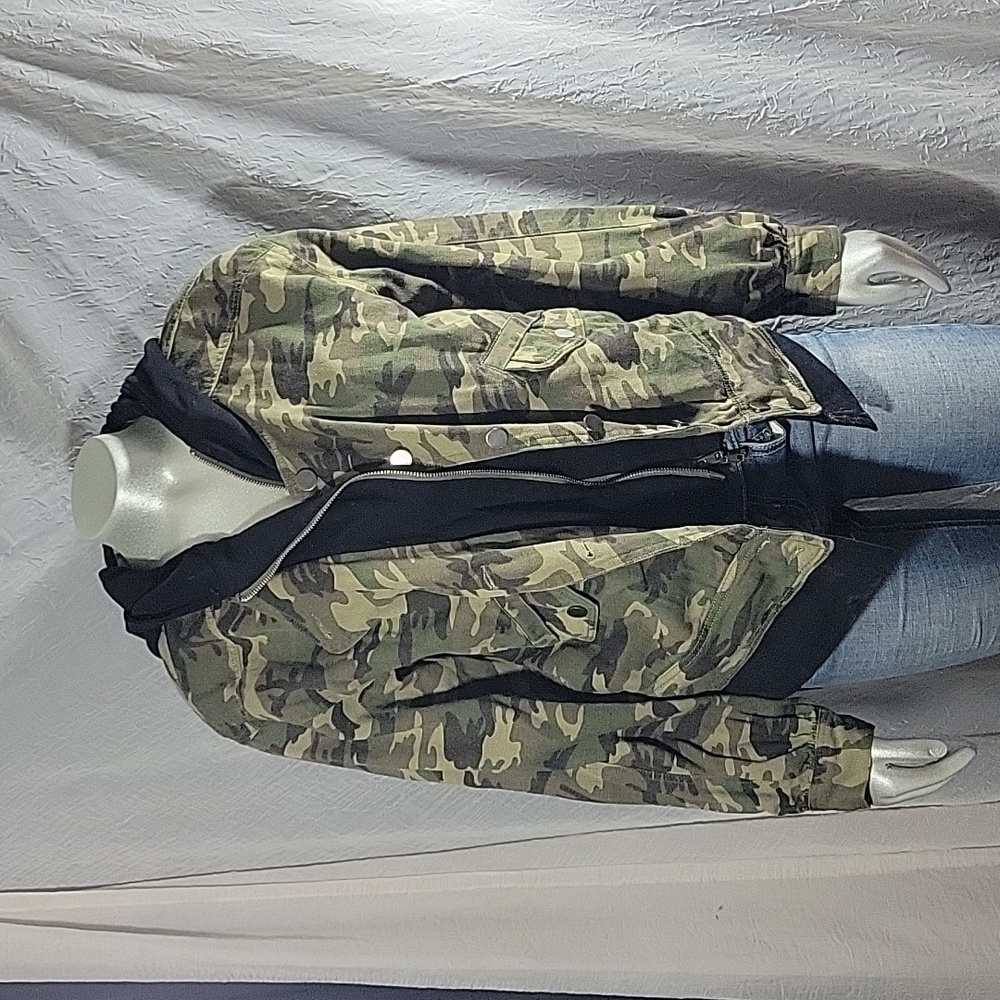 Camo Bomber Jacket with built in hood